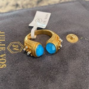 Julie Vos Paris Ring: Iridescent Pacific Blue